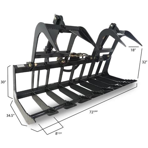 Titan Attachments 72in Economy Skid Steer Root Grapple Bucket 